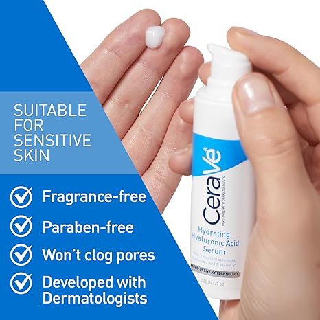 CeraVe Hydrating Hyaluronic Acid Serum – For All Skin Types